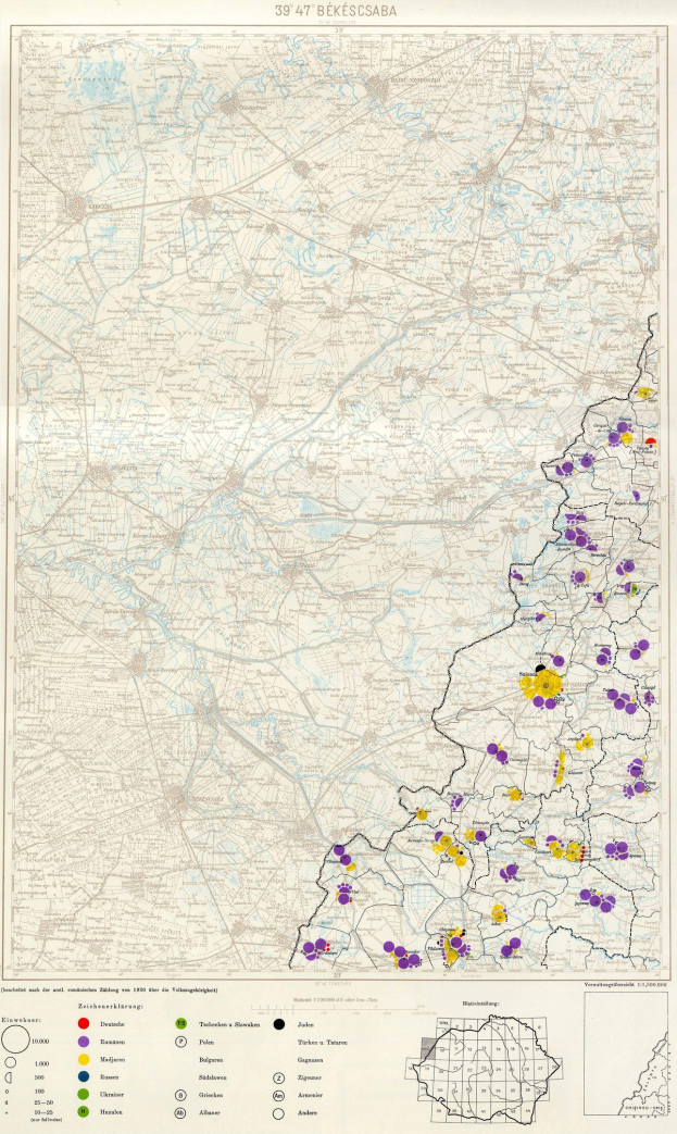 Ein Plakat einer Deutschlandkarte mit farbigen Punkten, die die Bev├Âlkerungsverteilung darstellen, und Text mit Stadtbev├Âlkerungszahlen unten.