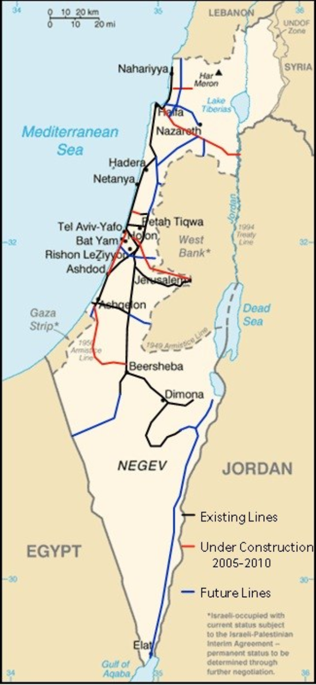 Ein detailliertes Plakat mit einer Karte von Israel und Palästina, das Städte, Flüsse und Konfliktzonen mit erklärendem Text zeigt.